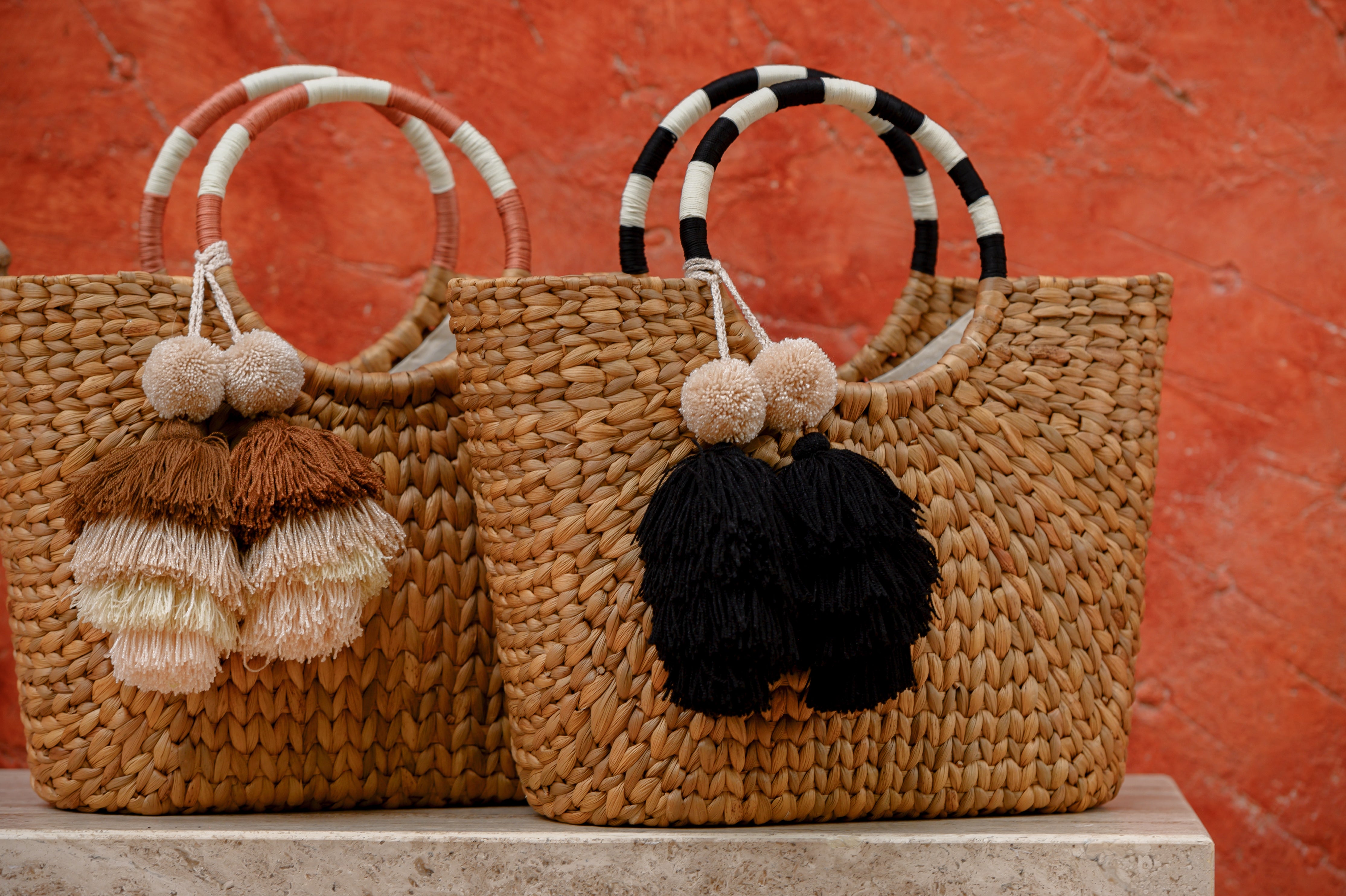 Bolsa de palma grande colores neutros