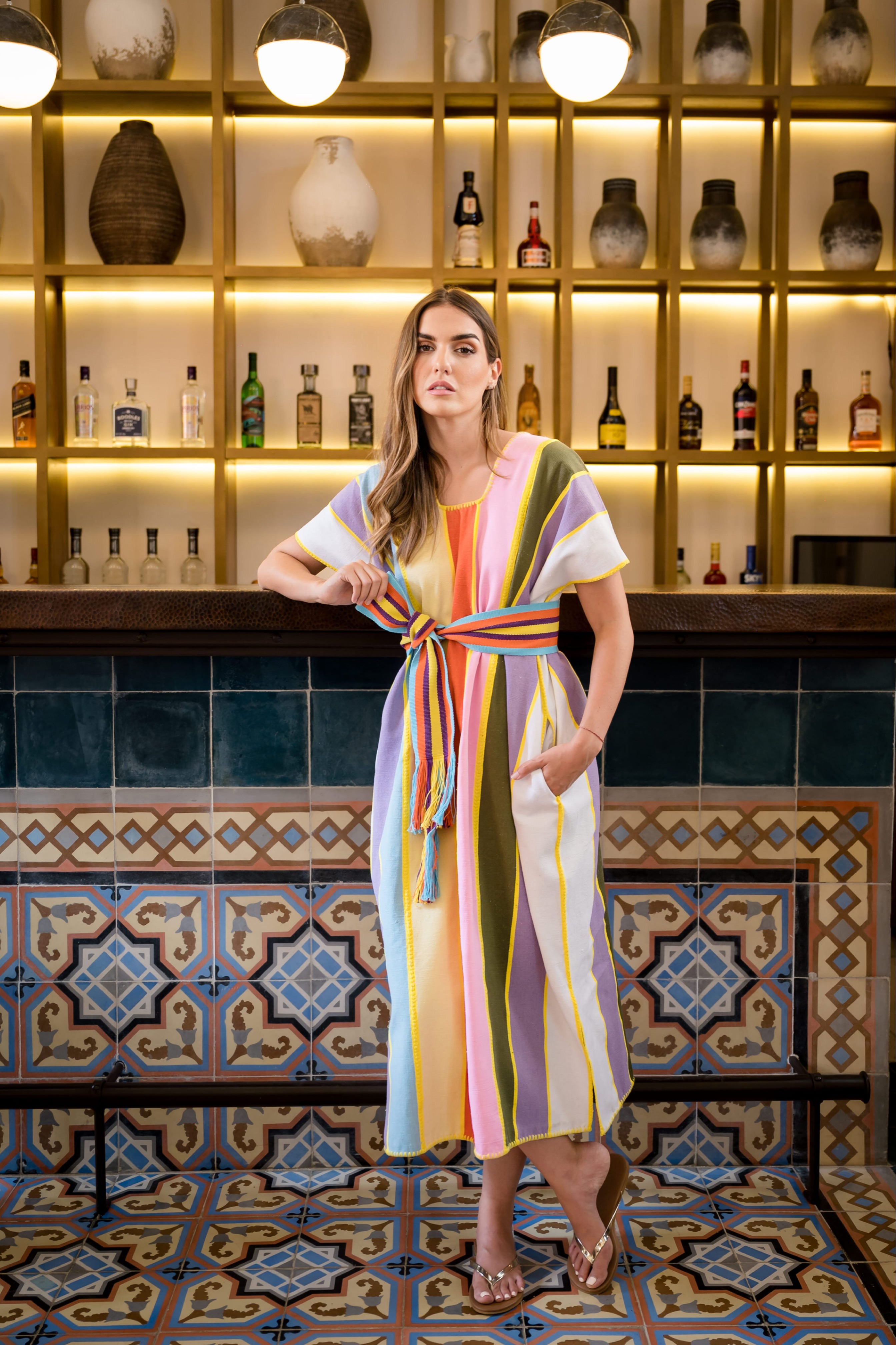 Huipil rayas de colores