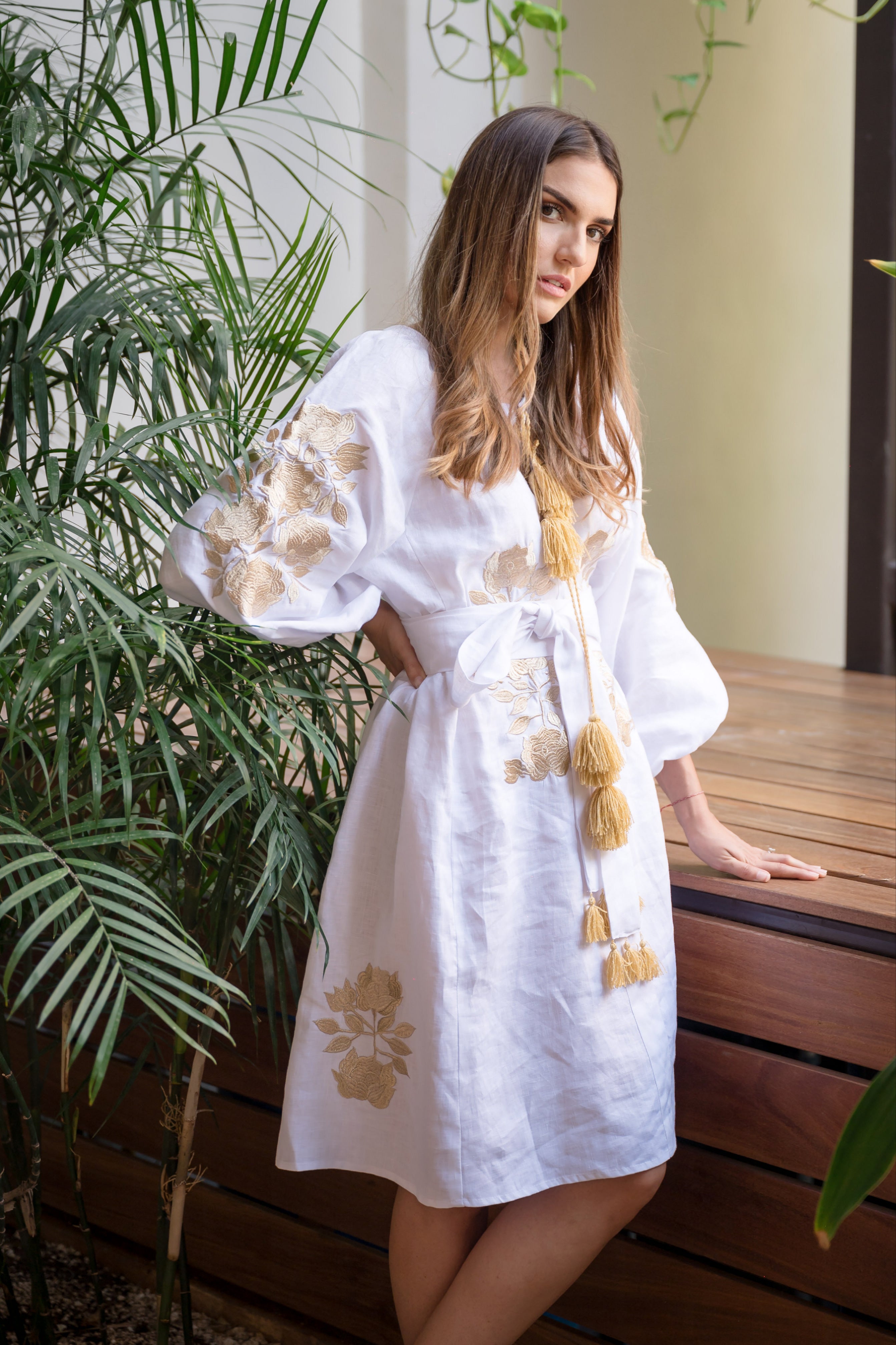 Túnica corta blanca