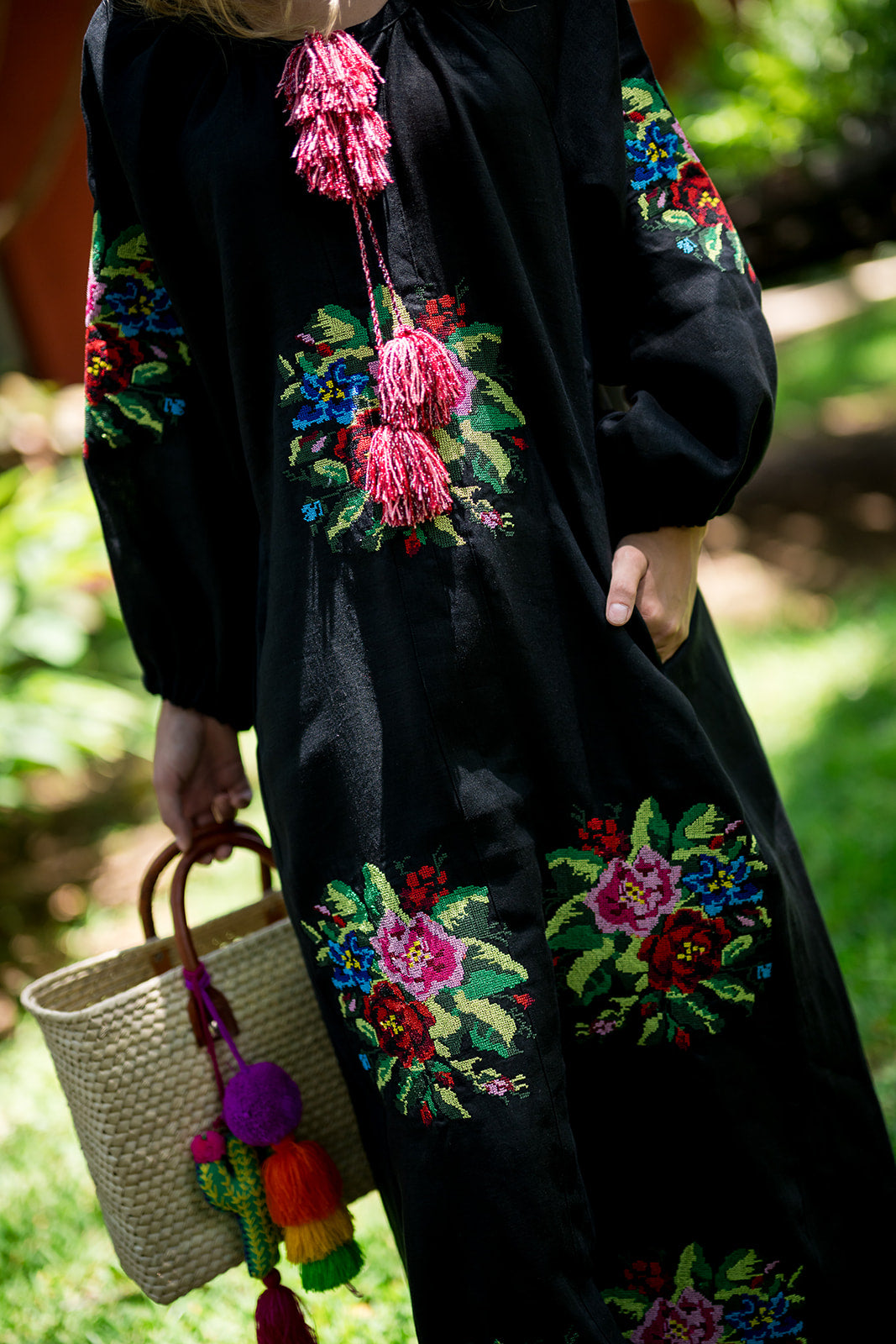 Bolsa de palma asa de piel