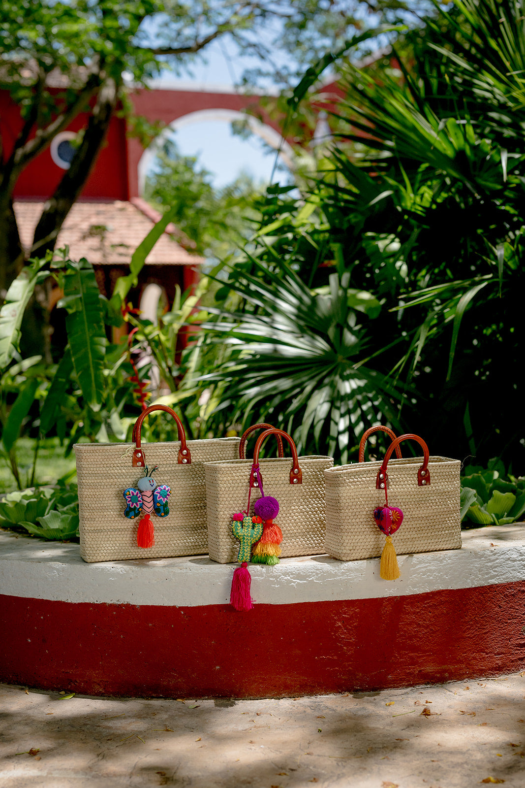 Bolsa de palma asa de piel