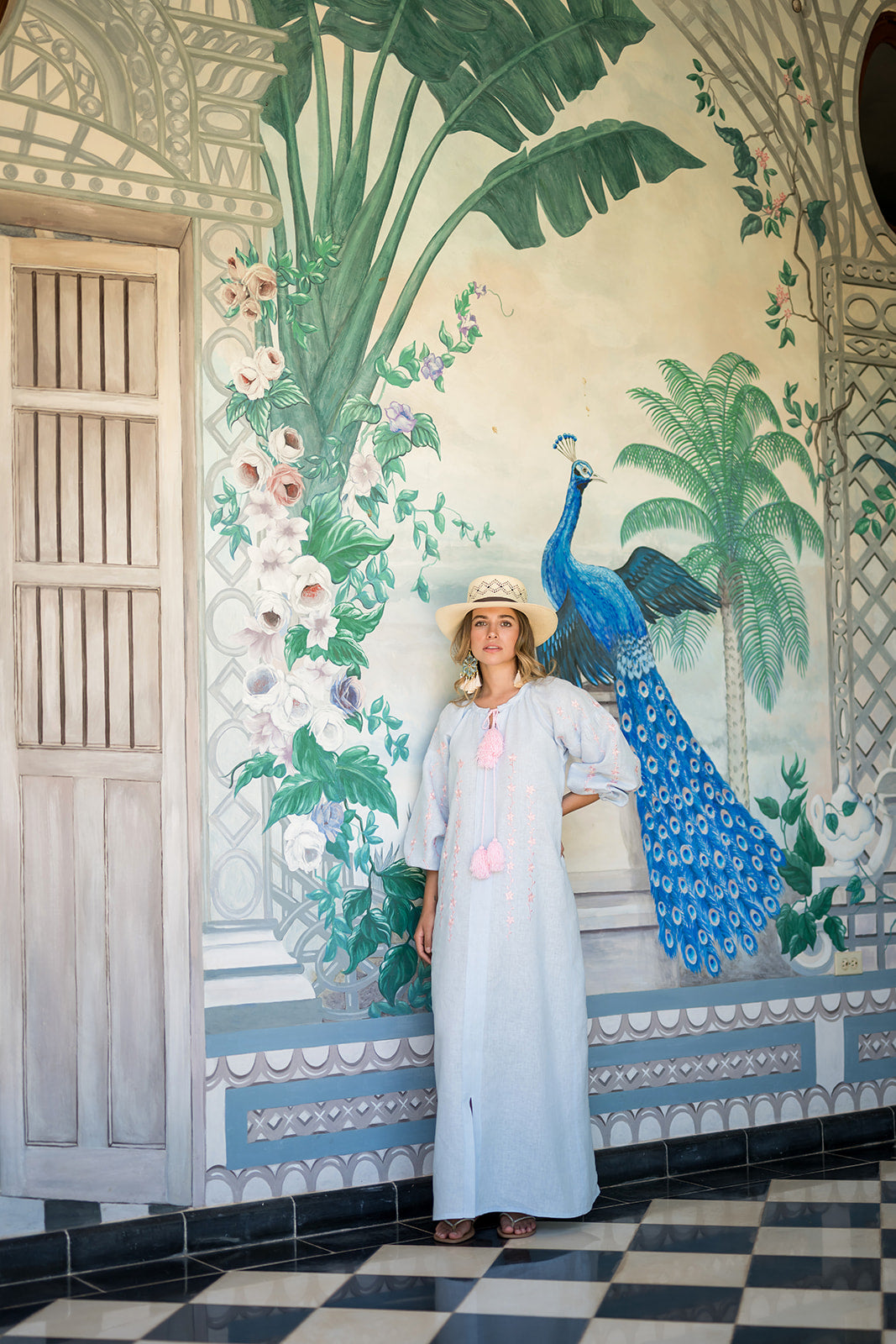 Tunica Miniflores azul cielo