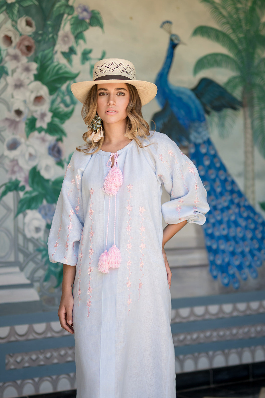 Tunica Miniflores azul cielo