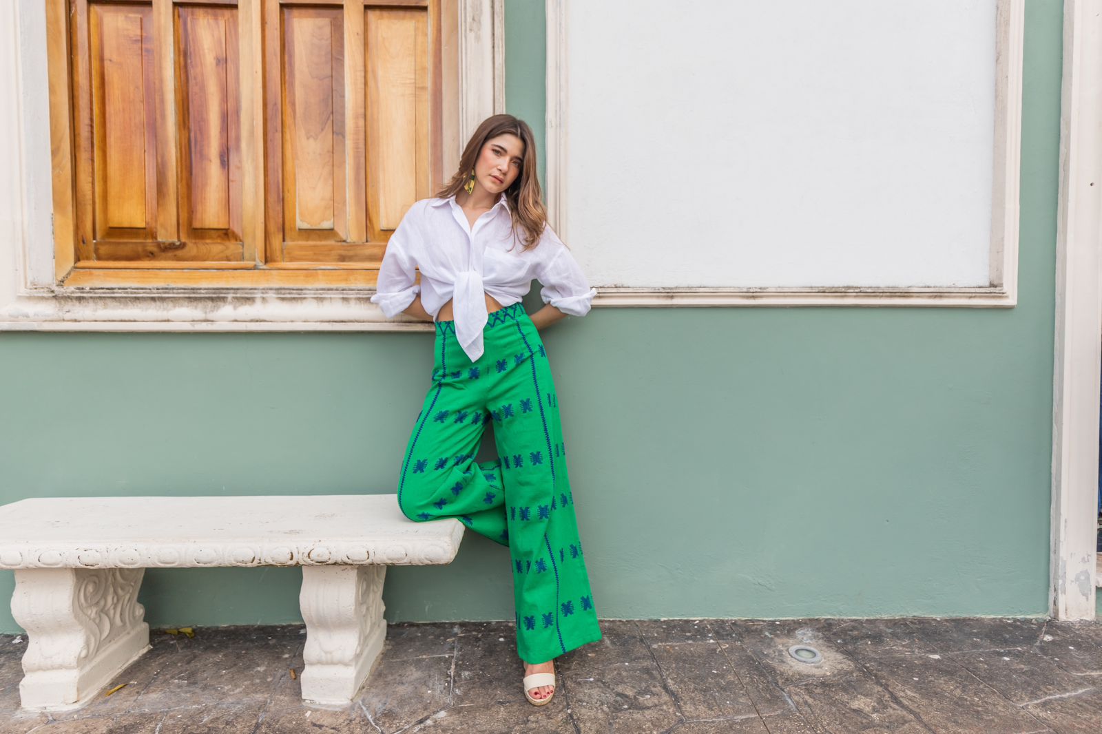 Pantalón de telar verde