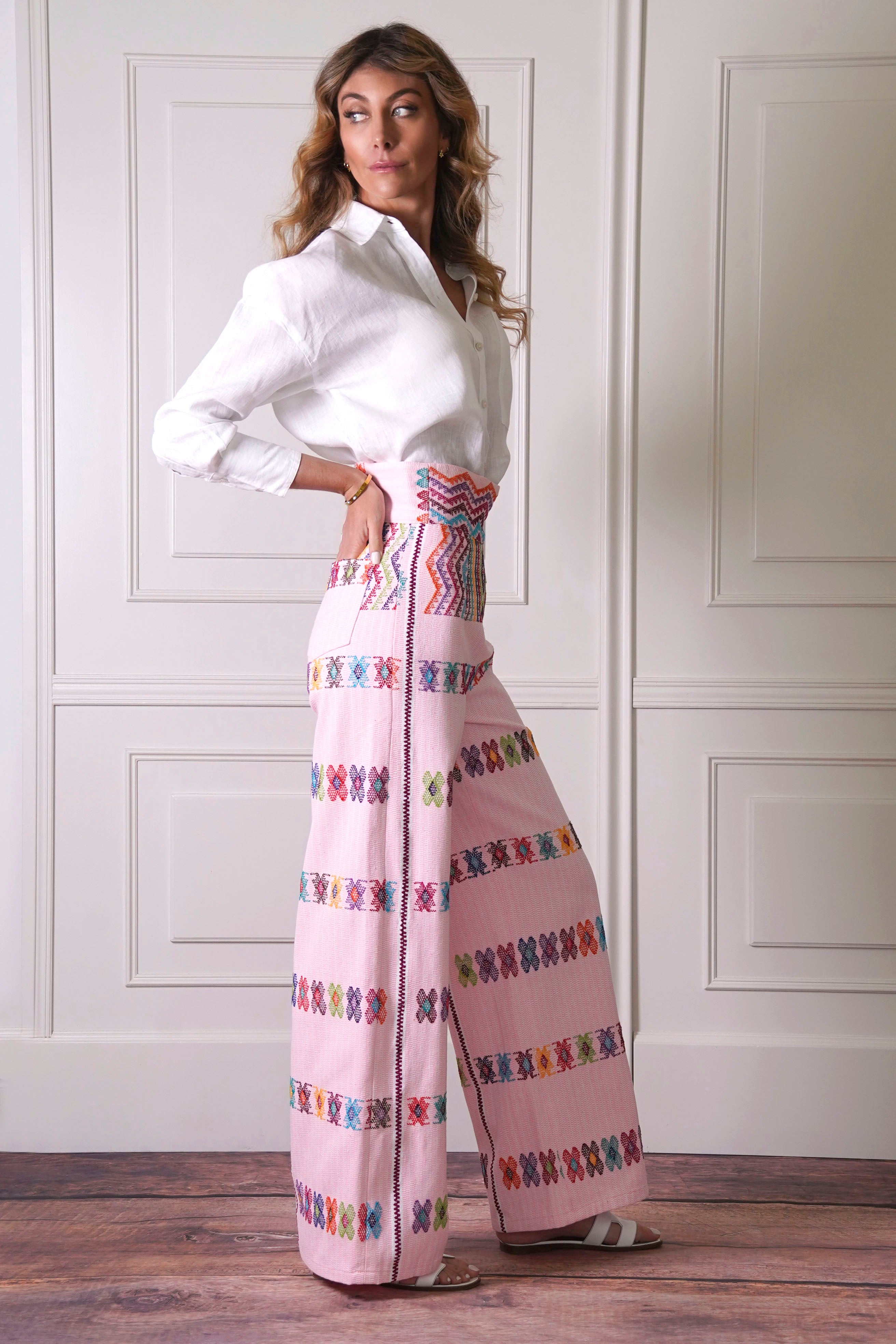 Pantalón de Telar petatillo rosa