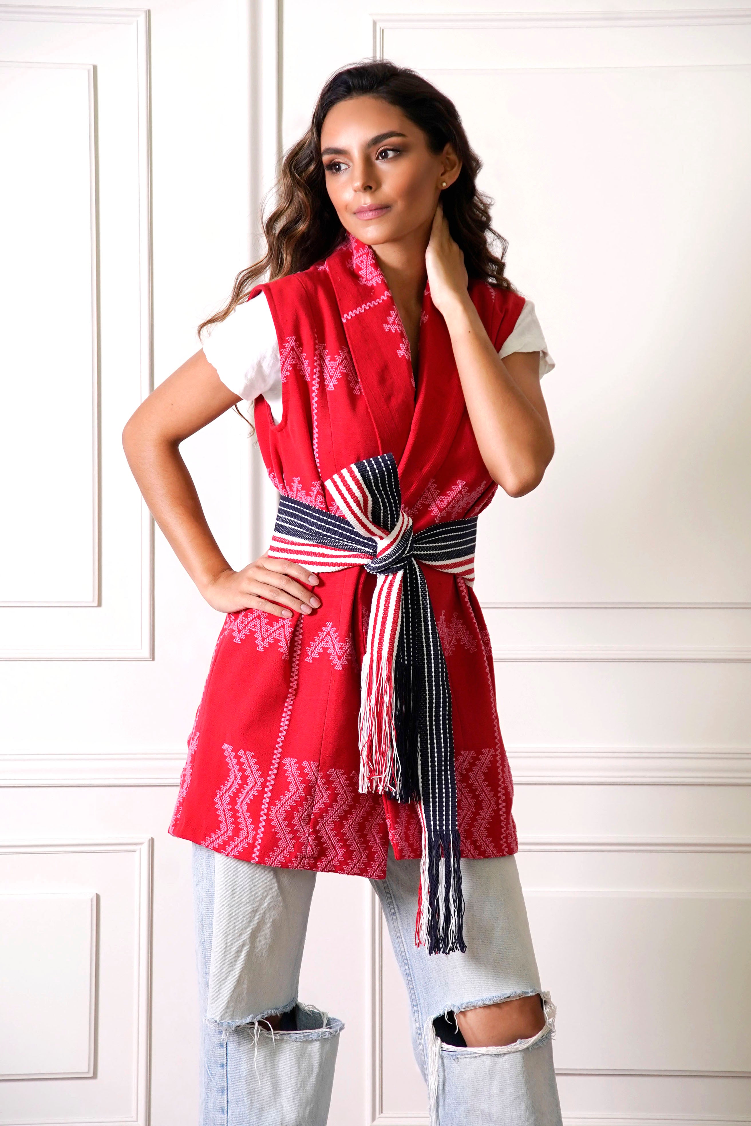 Chaleco de telar corto