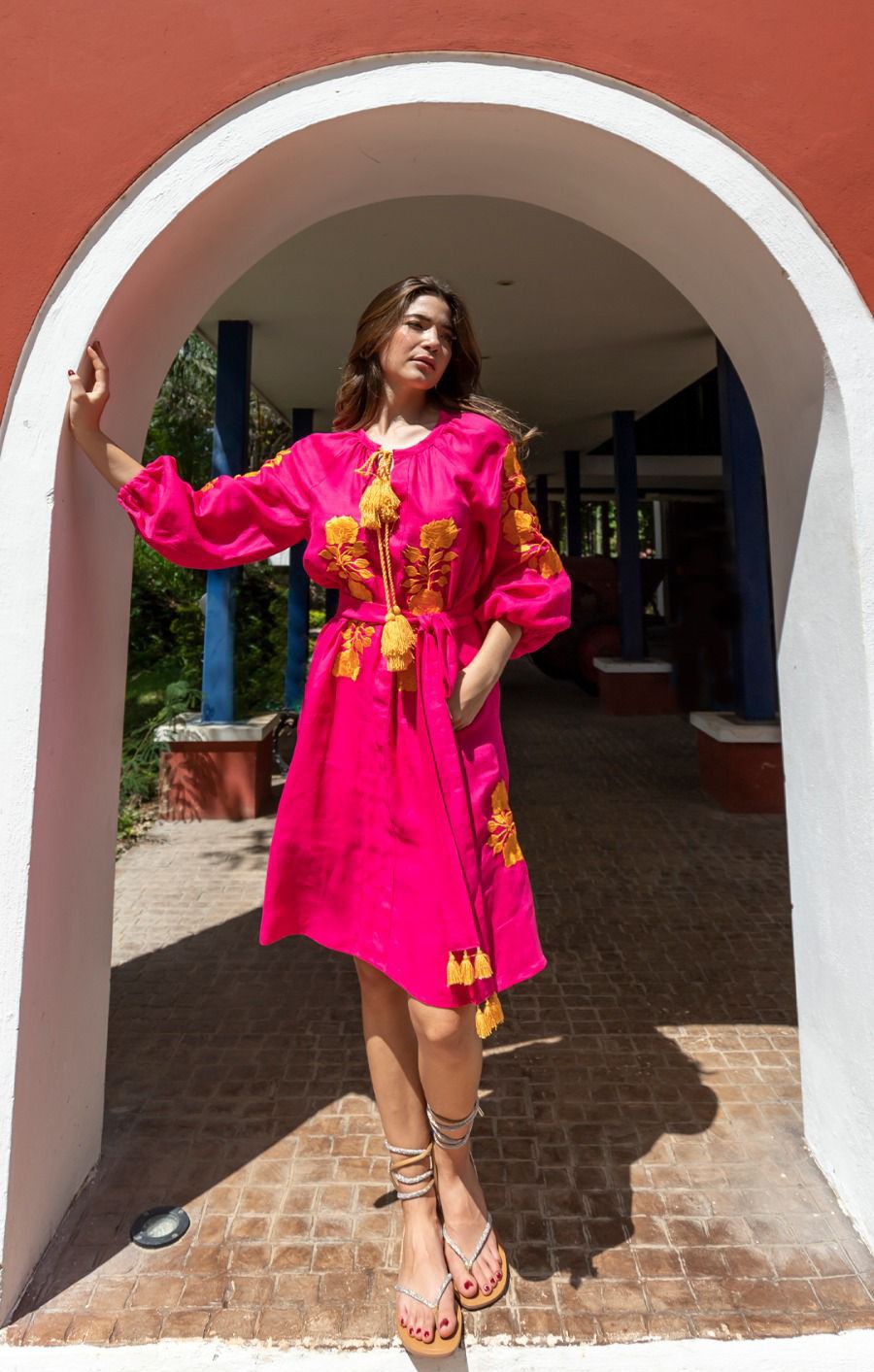 Túnica lino corta fiusha