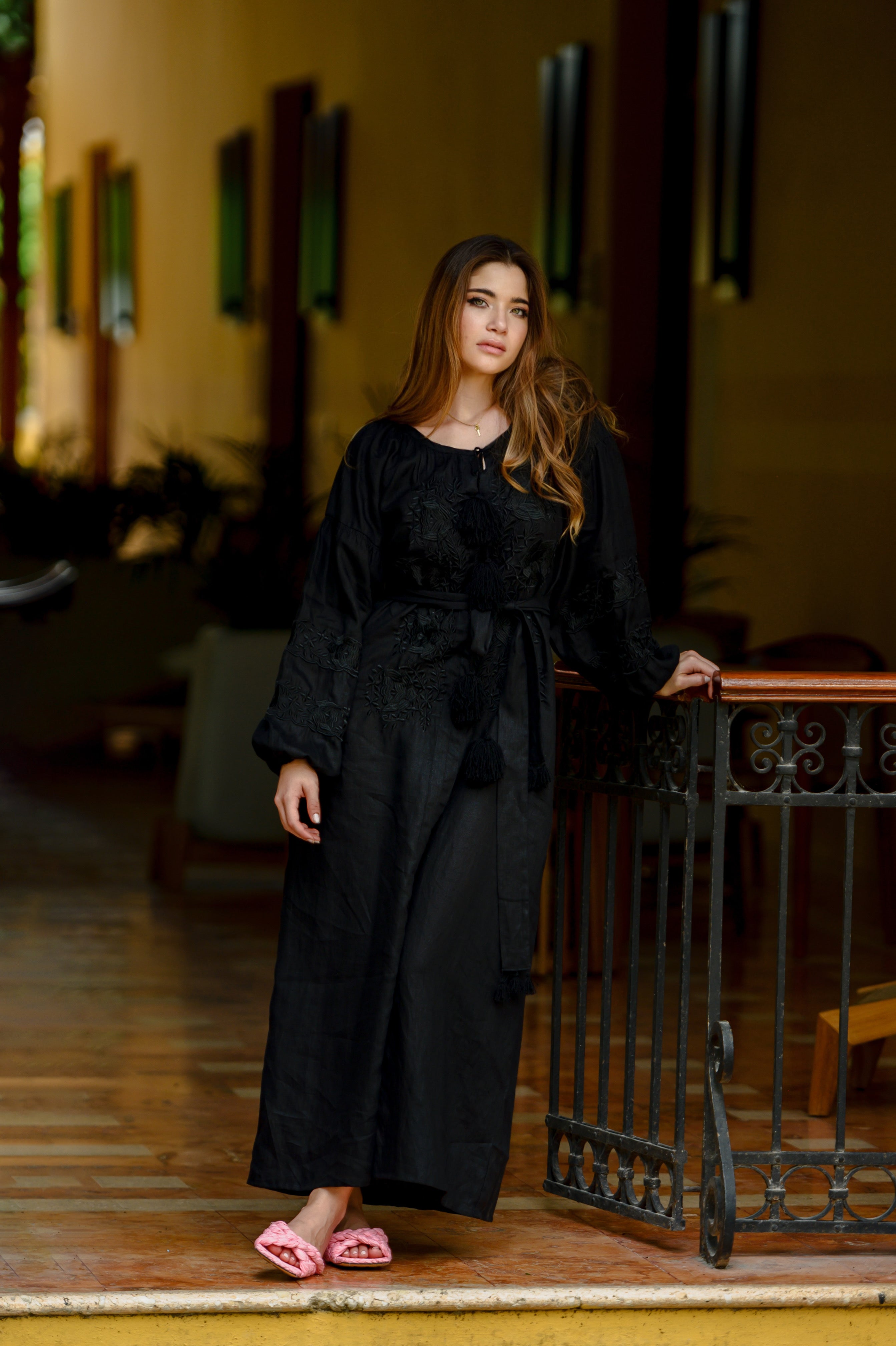 Túnica lino negro