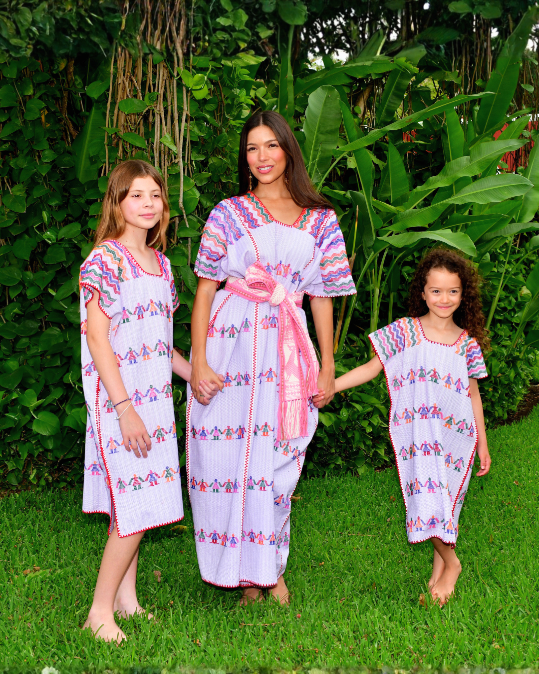 Huipil petatillo lila mamá e hija