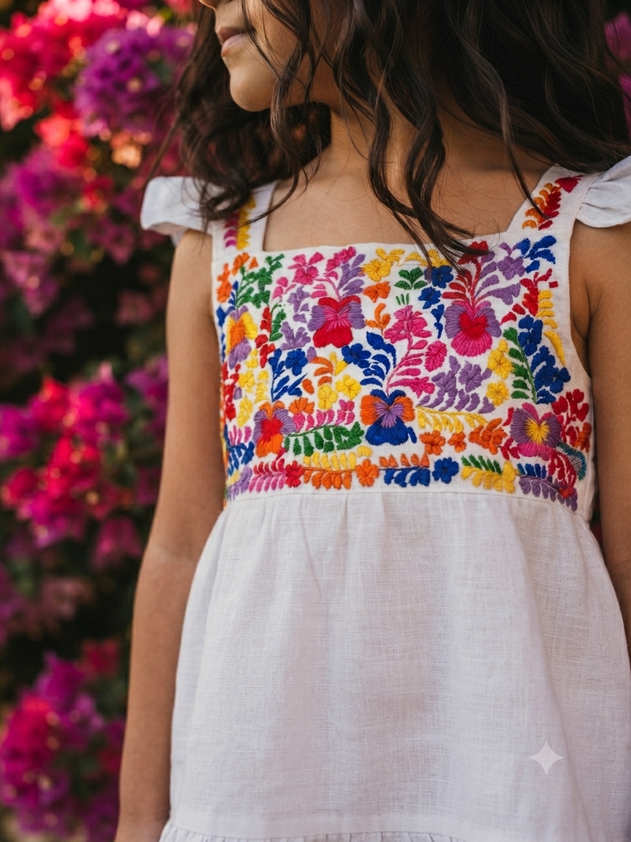 Vestido mariposa niña bordado