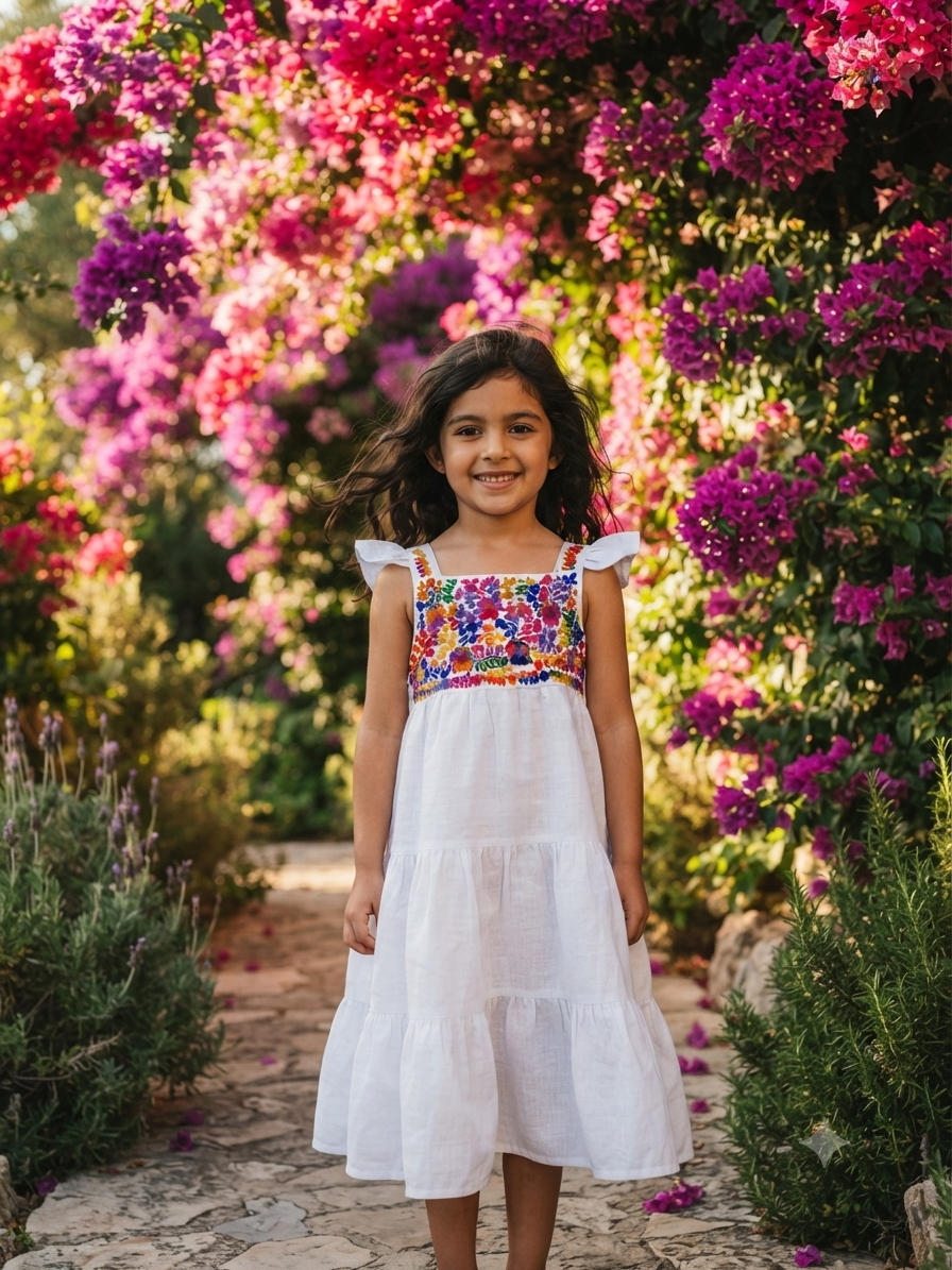 Vestido mariposa niña bordado