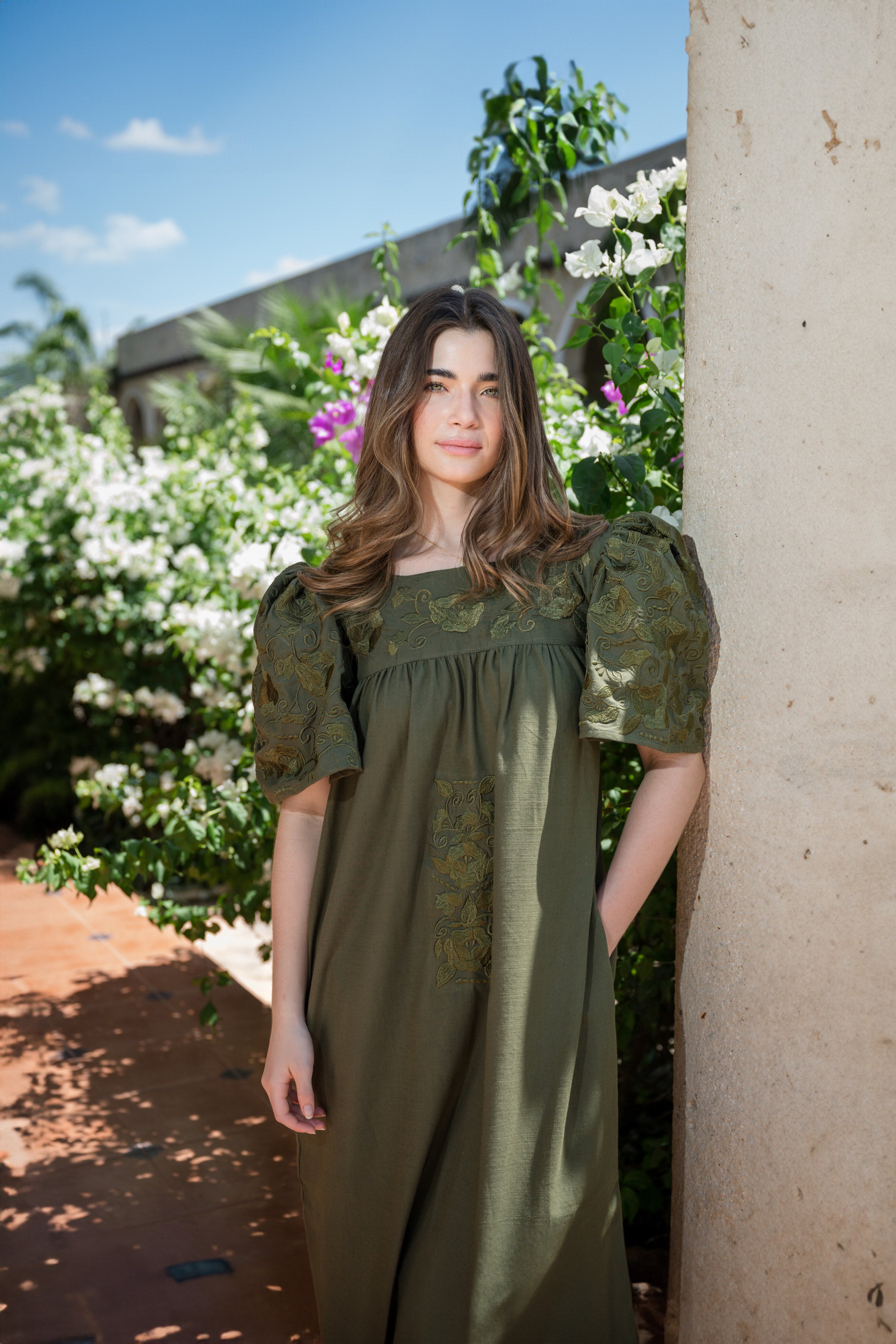 Vestido Olivo Colibri