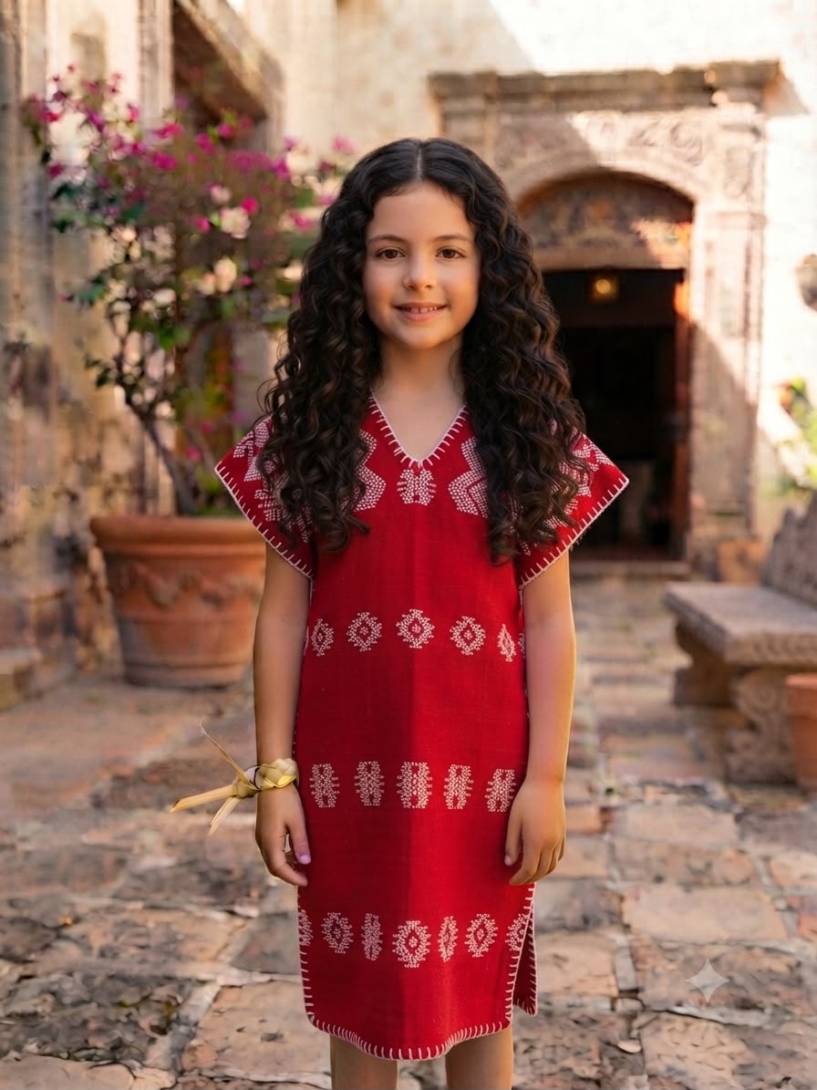 Huipil niña rojo