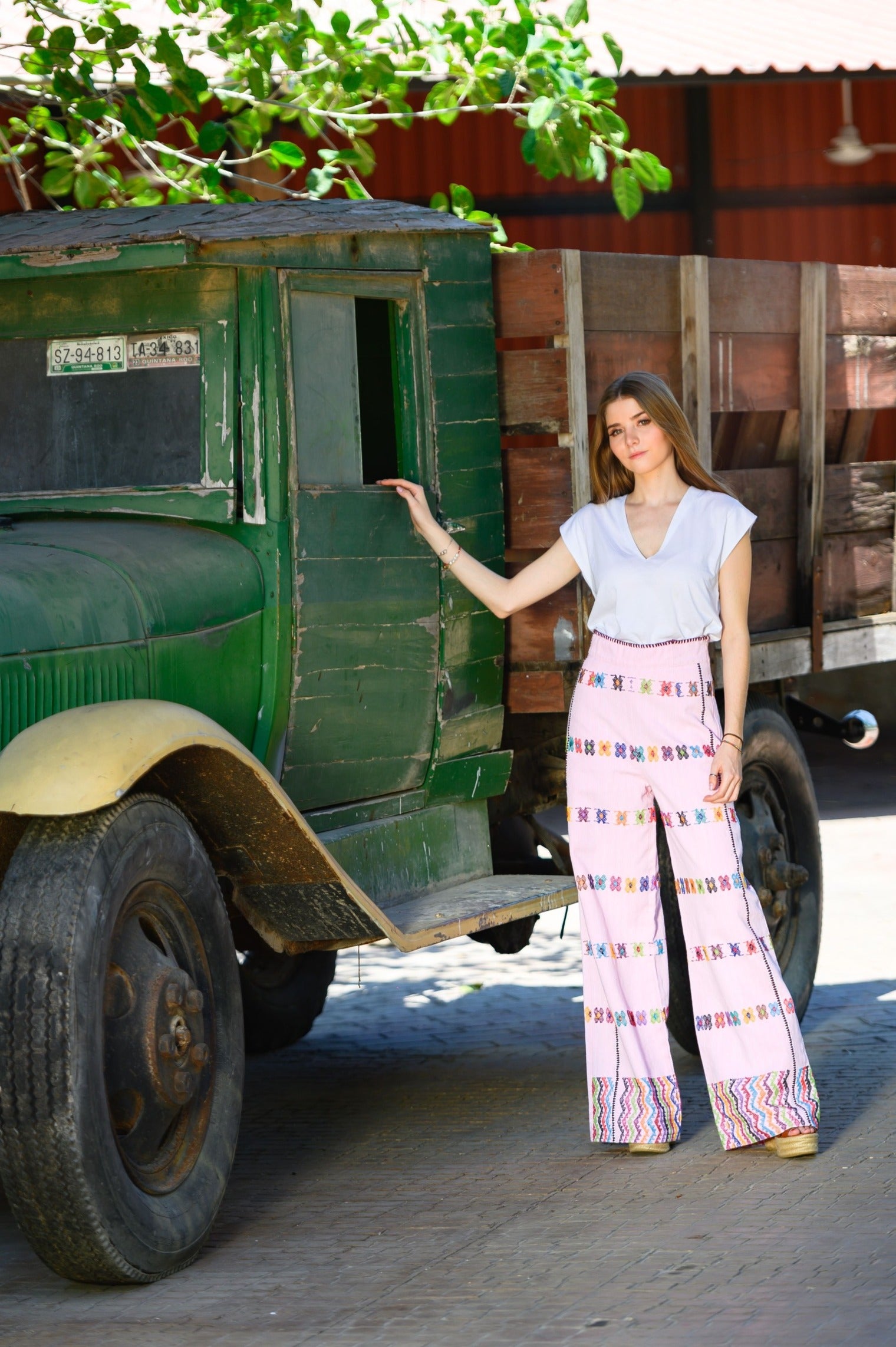 Pantalón de Telar petatillo rosa